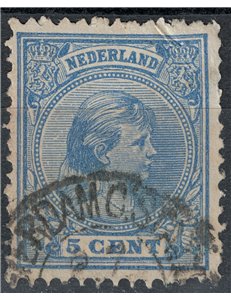 OLANDA 1891-97 Effigie della Regina Guglielmina 5c azzurro us
