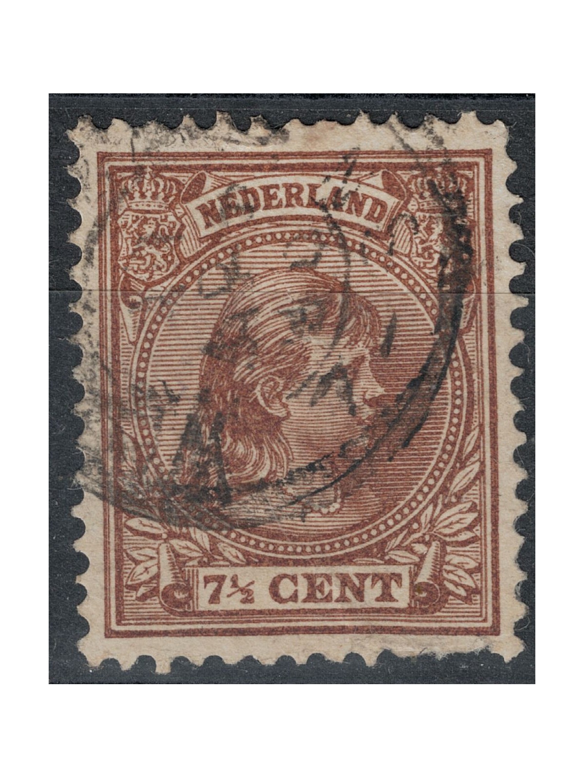 OLANDA 1891-97 Effigie della Regina Guglielmina 7½ bruno us