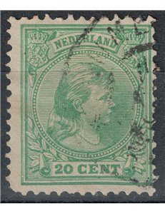 OLANDA 1891-97 Effigie della Regina Guglielmina 20c verde chiaro us