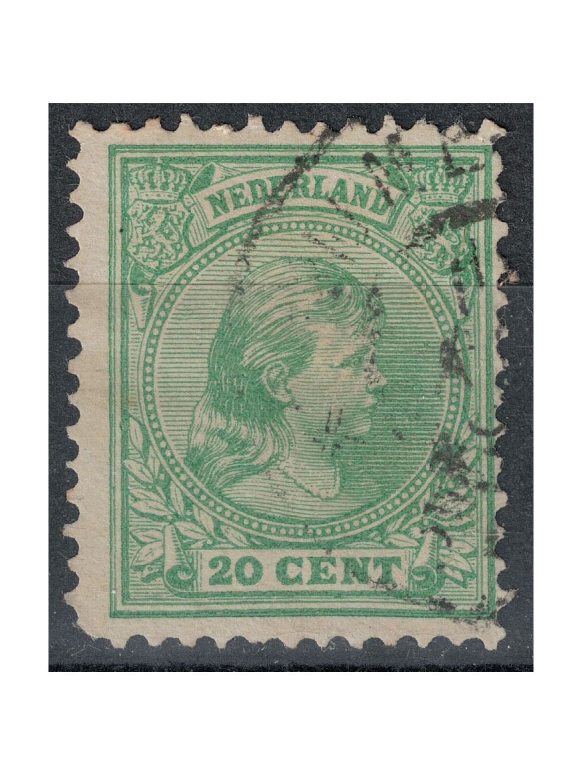 NETHERLANDS 1891-97 Effigy of Queen Wilhelmina 20c light green us