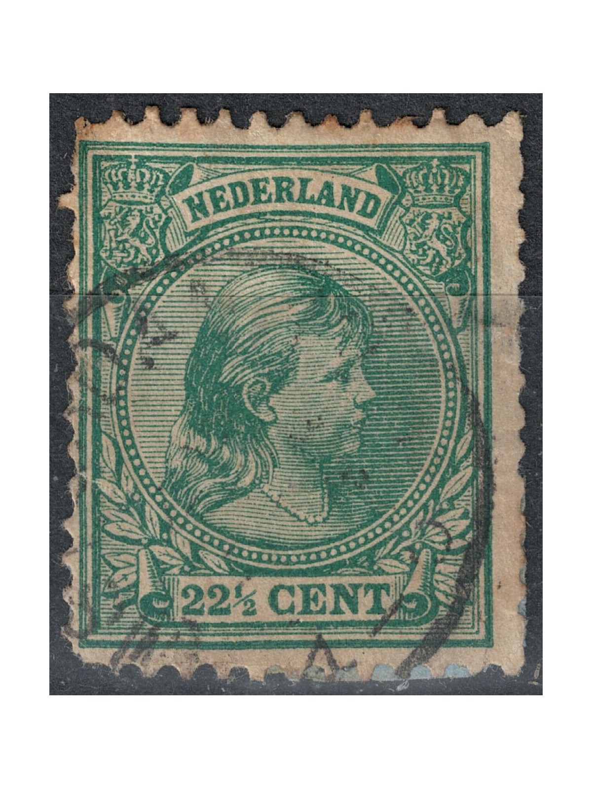 OLANDA 1891-97 Effigie della Regina Guglielmina 22½ verde scuro us