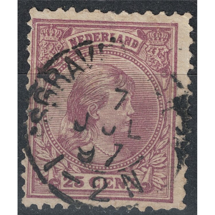 OLANDA 1891-97 Effigie della Regina Guglielmina 25c lilla us