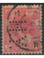 OLANDA 1898-1906 Effigie della Regina Guglielmina 5c rosa, perfin, us