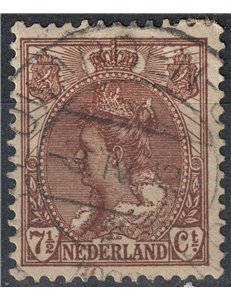 NETHERLANDS 1898-1906 Effigy of Queen Wilhelmina 7½ brown us