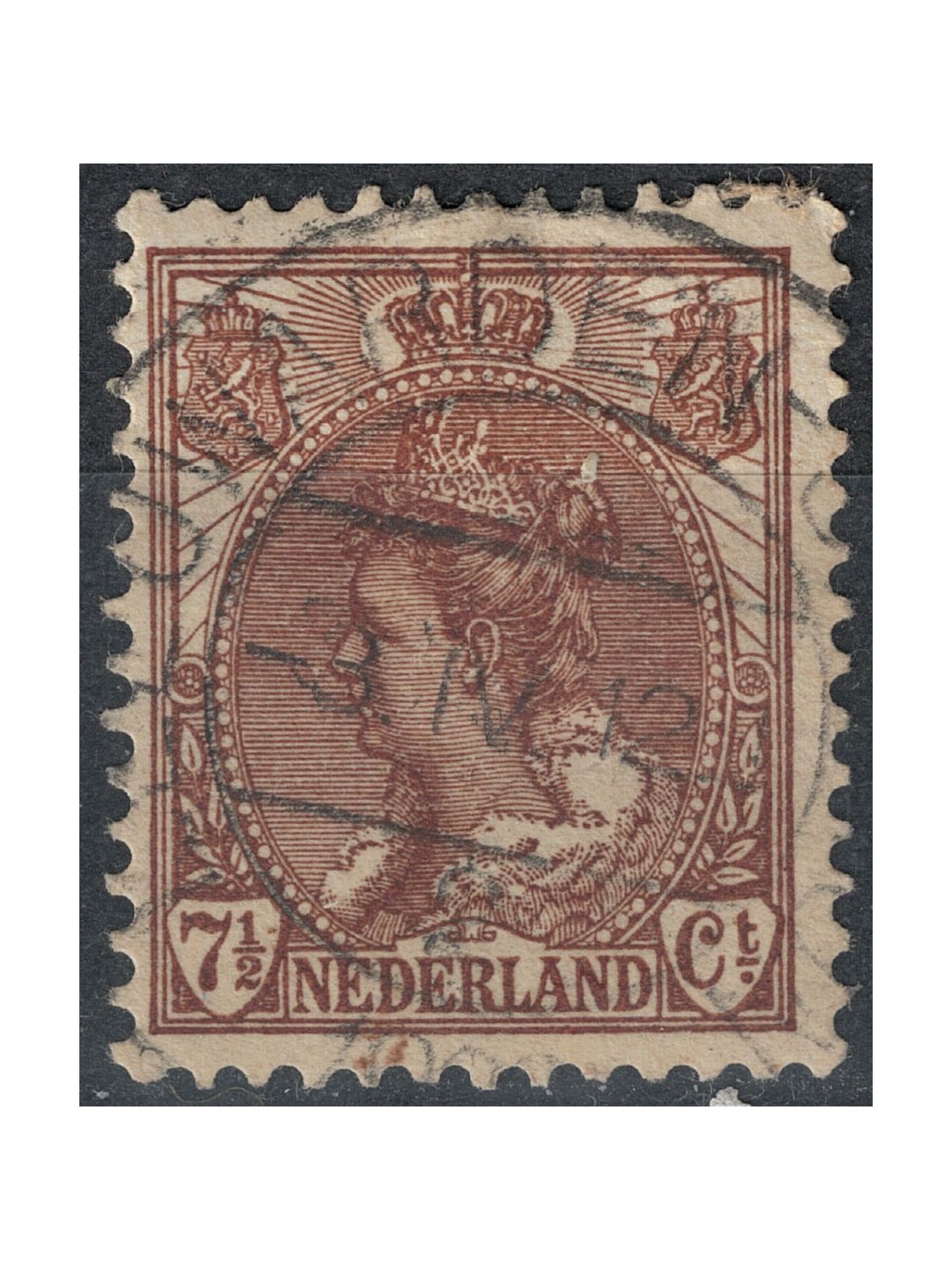 OLANDA 1898-1906 Effigie della Regina Guglielmina 7½ bruno us