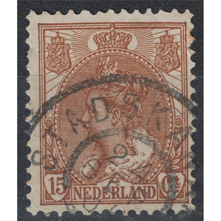 NETHERLANDS 1898-1906 Effigy of Queen Wilhelmina 15c bistro us