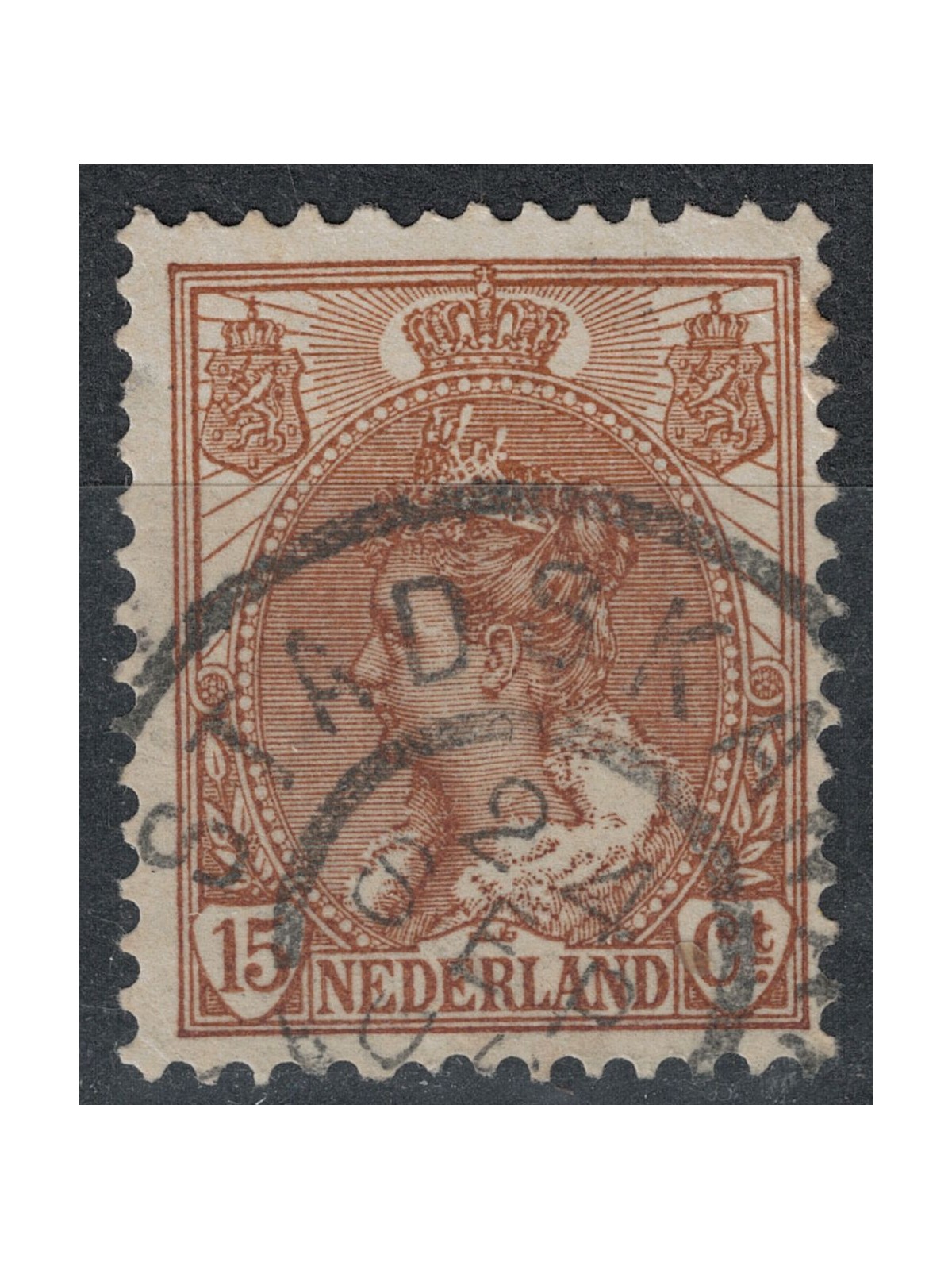 NETHERLANDS 1898-1906 Effigy of Queen Wilhelmina 15c bistro us