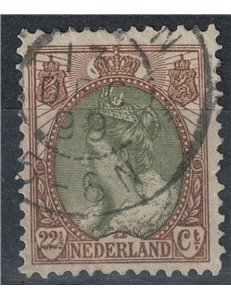 NETHERLANDS 1898-1906 Effigy of Queen Wilhelmina 22½ brown olive us