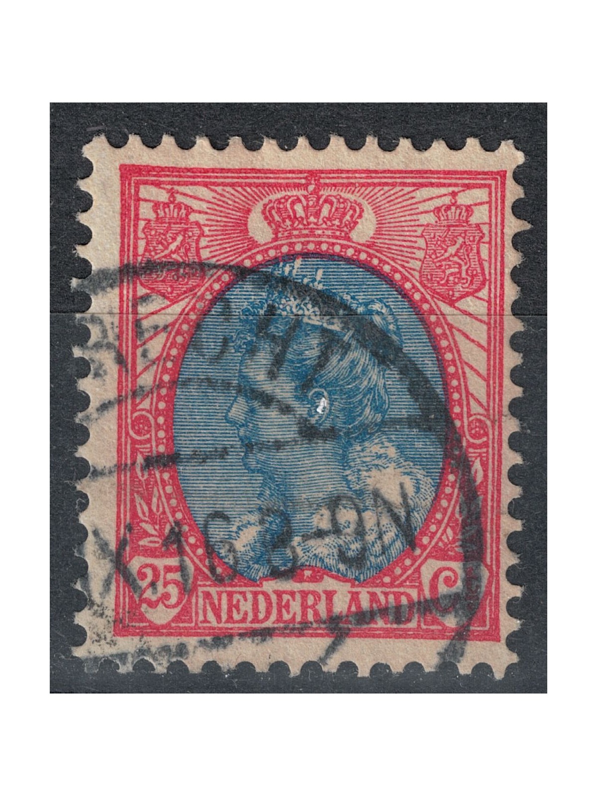 OLANDA 1898-1906 Effigie della Regina Guglielmina 25c rosa e azzurro us