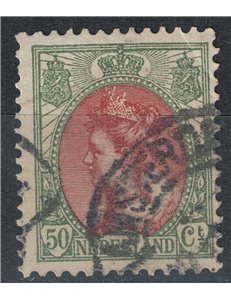 OLANDA 1898-1906 Effigie della Regina Guglielmina 50c bronzo e granato us