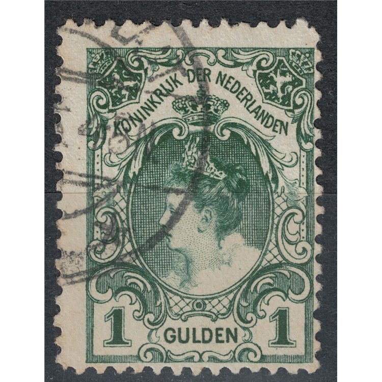 NETHERLANDS 1898-1906 Effigy of Queen Wilhelmina 1 gulden green us