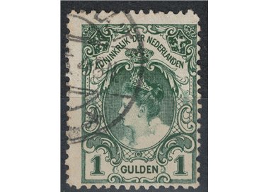 OLANDA 1898-1906 Effigie della Regina Guglielmina 1 gulden verde us