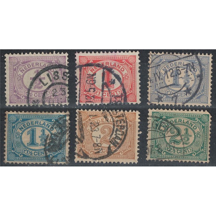 OLANDA 1899-1913 Cifra in ovale 6v us