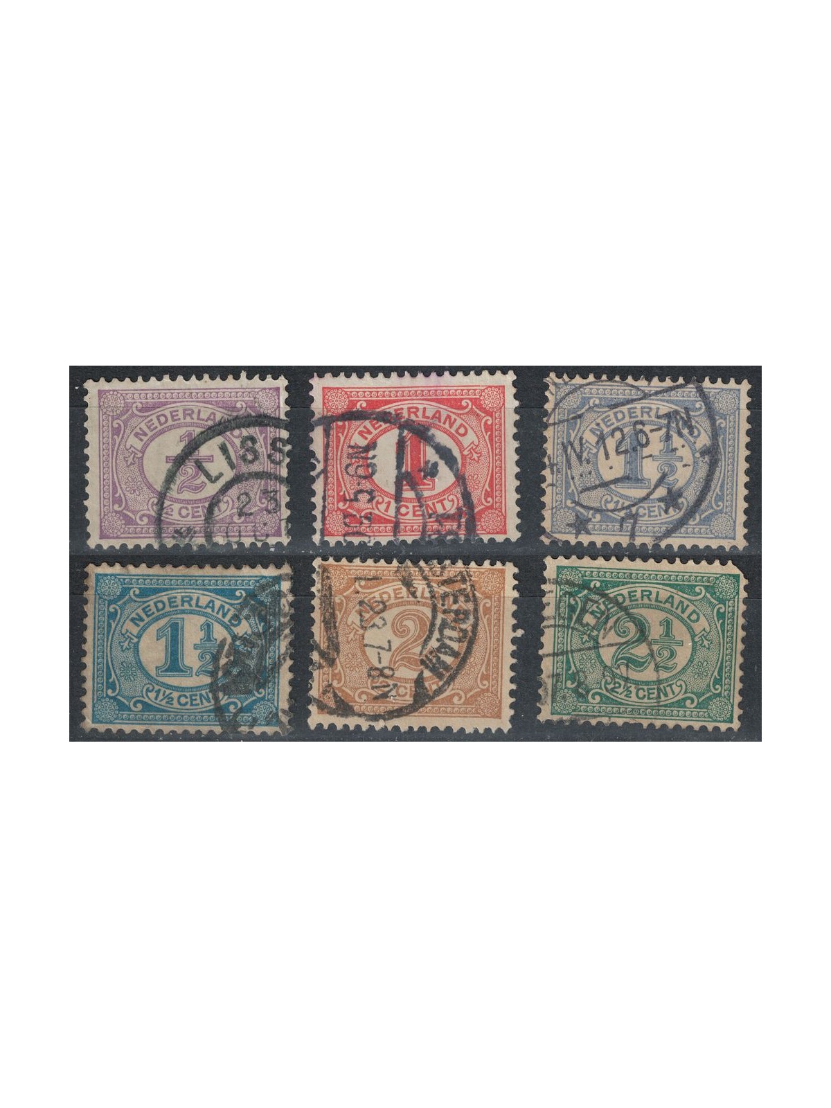 OLANDA 1899-1913 Cifra in ovale 6v us