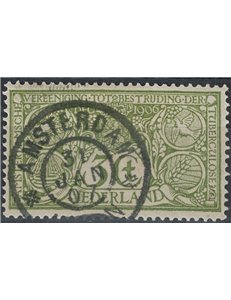 HOLLAND 1906 Pro antitubercular works 3+3c olive us
