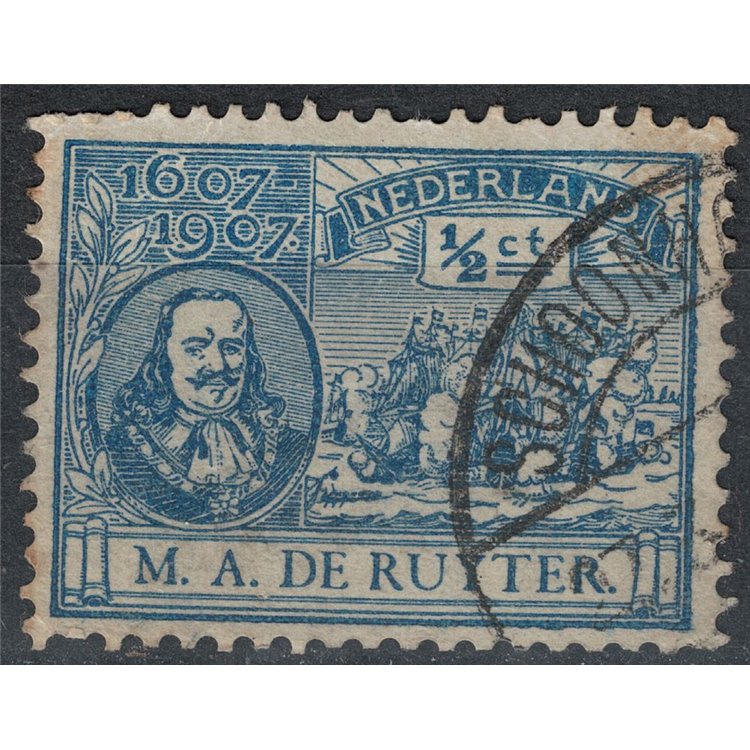 OLANDA 1907 M.A. de Ruyter ½c azzurro us