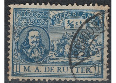 OLANDA 1907 M.A. de Ruyter ½c azzurro us