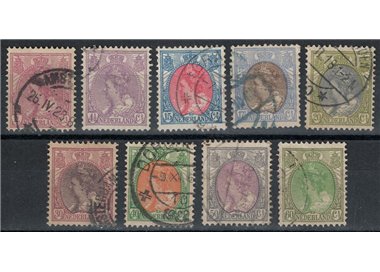 NETHERLANDS 1908-21 Effigy of Queen Wilhelmina 9v us