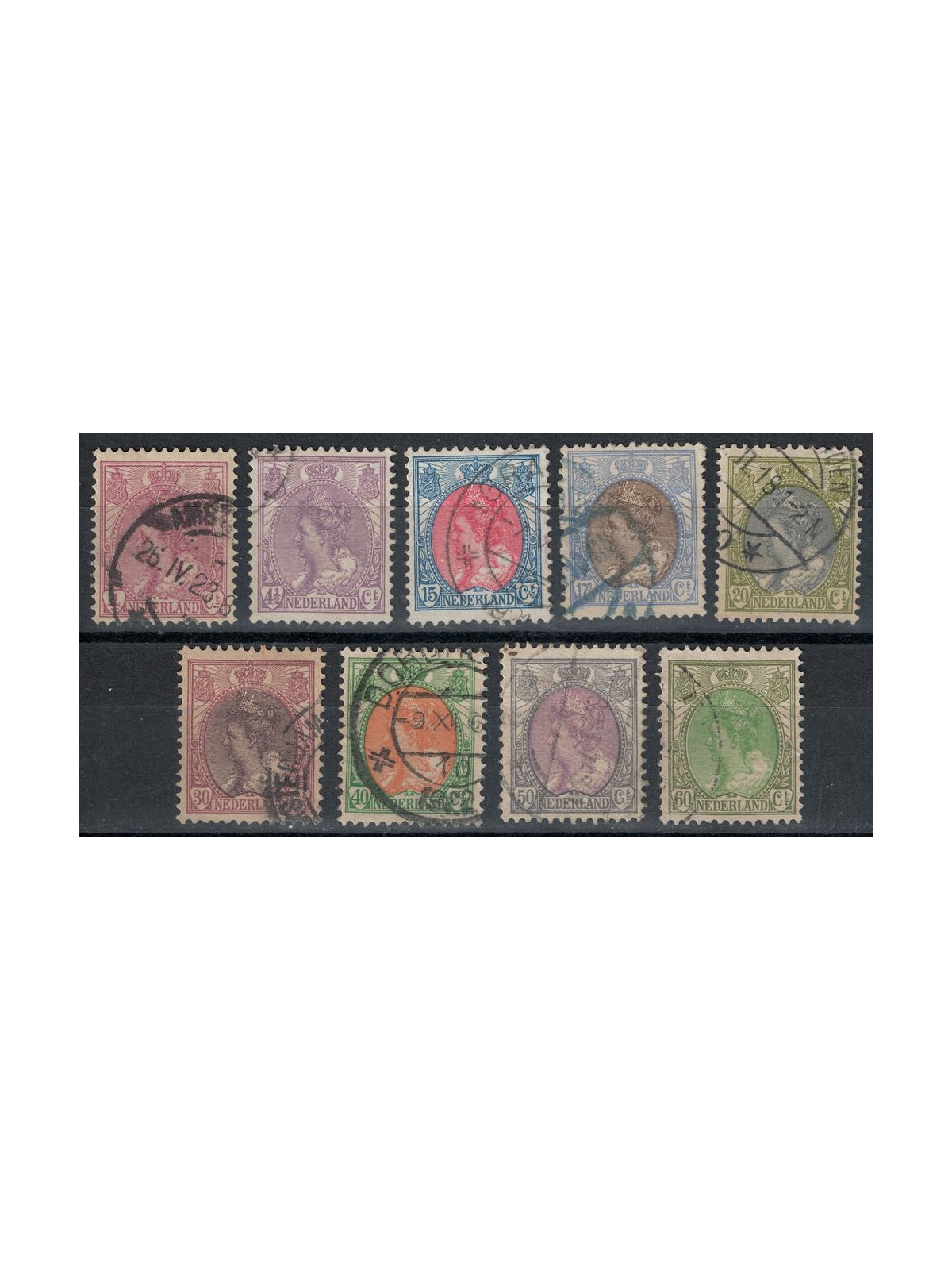 OLANDA 1908-21 Effigie della Regina Guglielmina 9v us