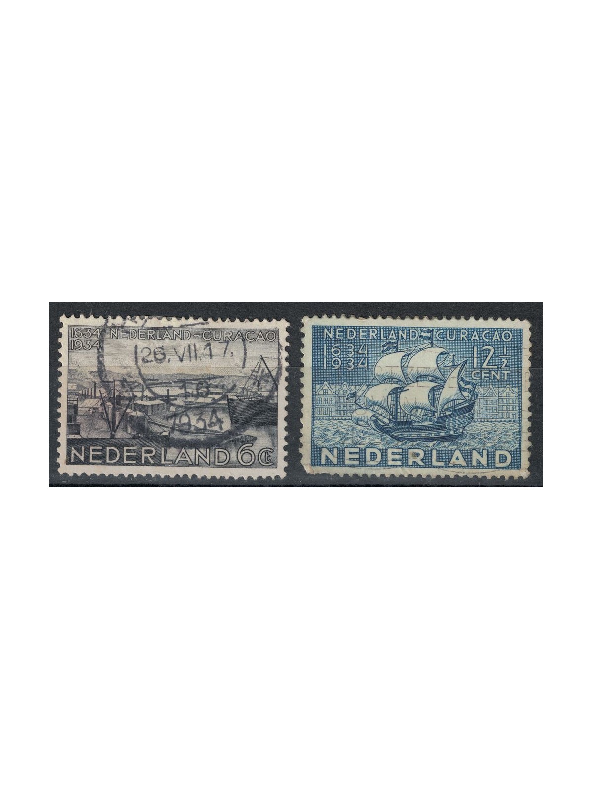 NETHERLANDS 1934 Occupation of Curacao 2v us