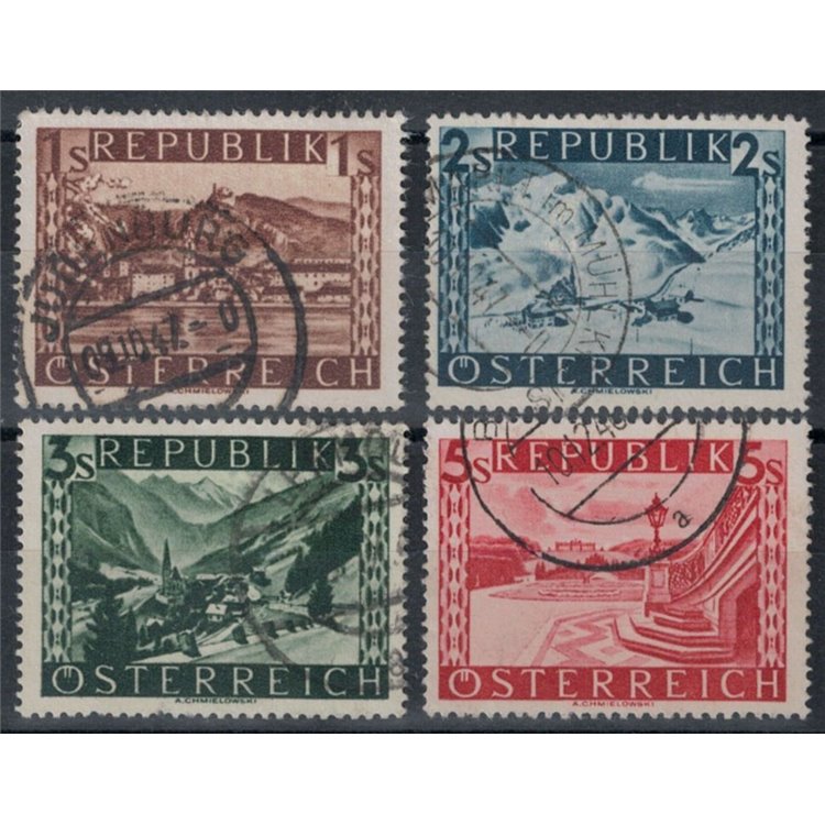 AUSTRIA 1945 Views, landscapes (schillings) 2nd type 4v us