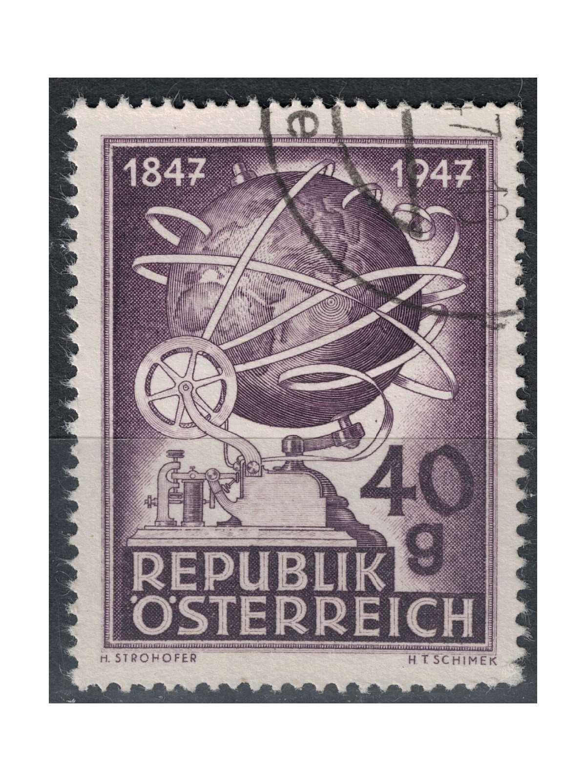 AUSTRIA 1947 Centenario del Telegrafo us