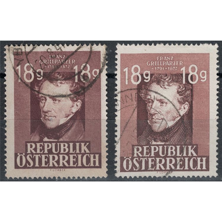 AUSTRIA 1947 Franz Grillparzer 2v us