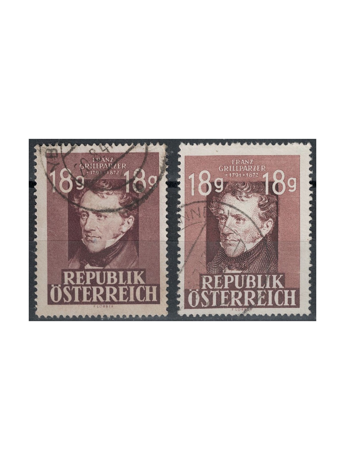 AUSTRIA 1947 Franz Grillparzer 2v us
