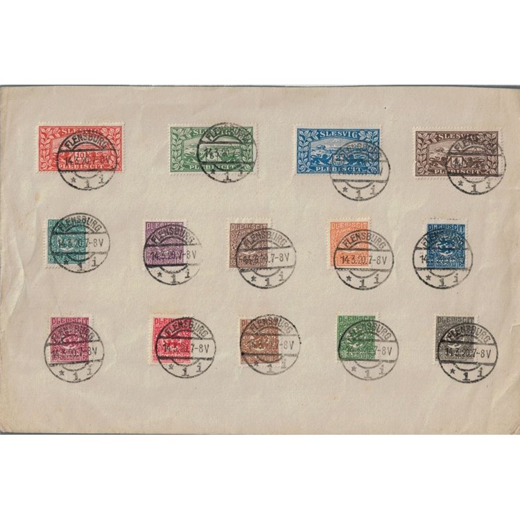 GERMANIA SLESVIG 1920 Plebiscito, Stemma 14v usati su frammento