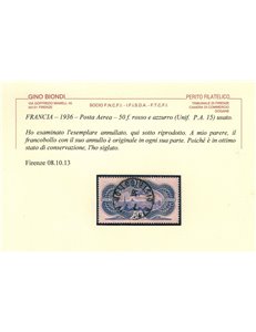 FRANCIA 1936 Posta aerea, aeroplano su Parigi us ©