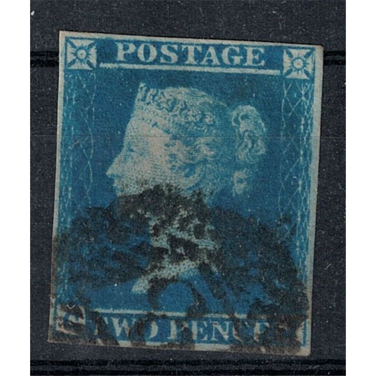 GREAT BRITAIN 1841 Effigy of Queen Victoria (2p light blue) used