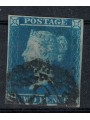 GREAT BRITAIN 1841 Effigy of Queen Victoria (2p light blue) used