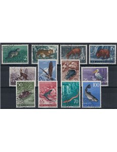 YUGOSLAVIA 1954 Yugoslavian fauna 12v used