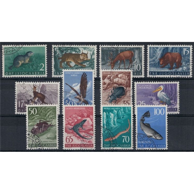 JUGOSLAVIA 1954 Fauna jugoslava 12v us