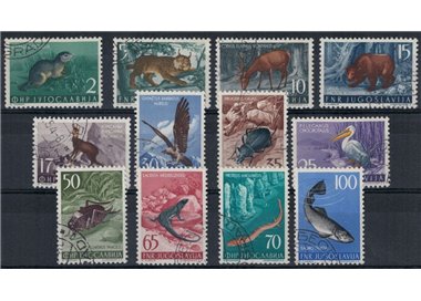 JUGOSLAVIA 1954 Fauna jugoslava 12v us