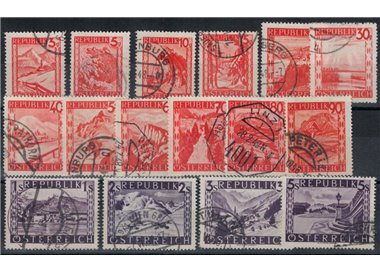 AUSTRIA 1947-48 Ordinary series, landscapes 16v us