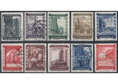 AUSTRIA 1948 A profitto della ricostruzione, vedute diverse 10v us