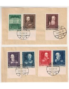 AUSTRIA 1948 House of Artists 7v used on fragment
