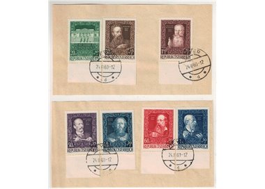 AUSTRIA 1948 Casa degli artisti 7v usati su frammento