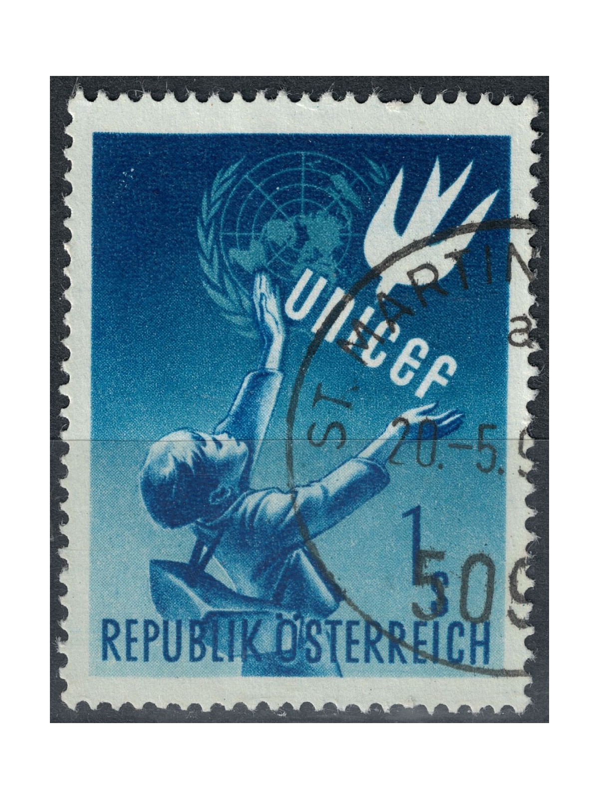 AUSTRIA 1949 Unicef us