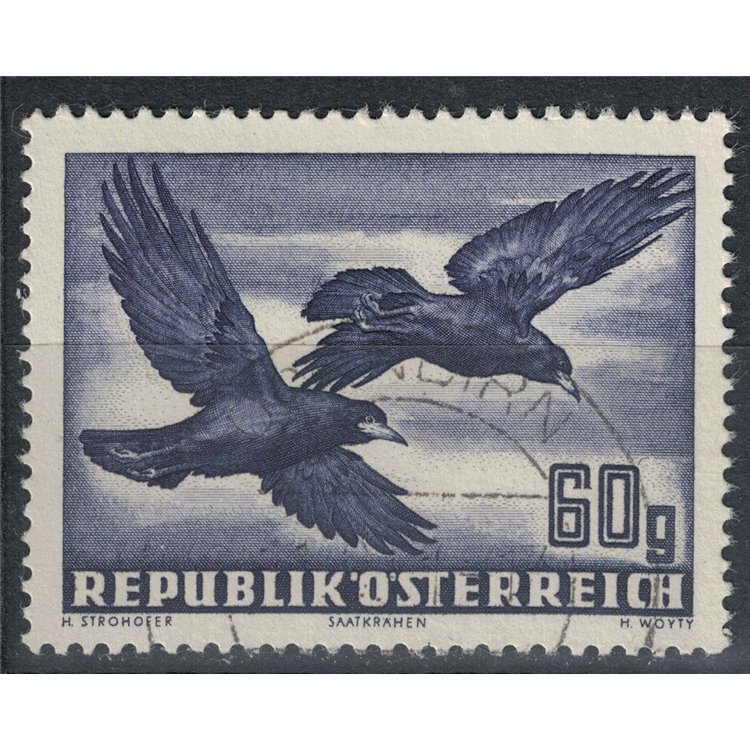AUSTRIA 1950-53 Posta aerea, corvi us