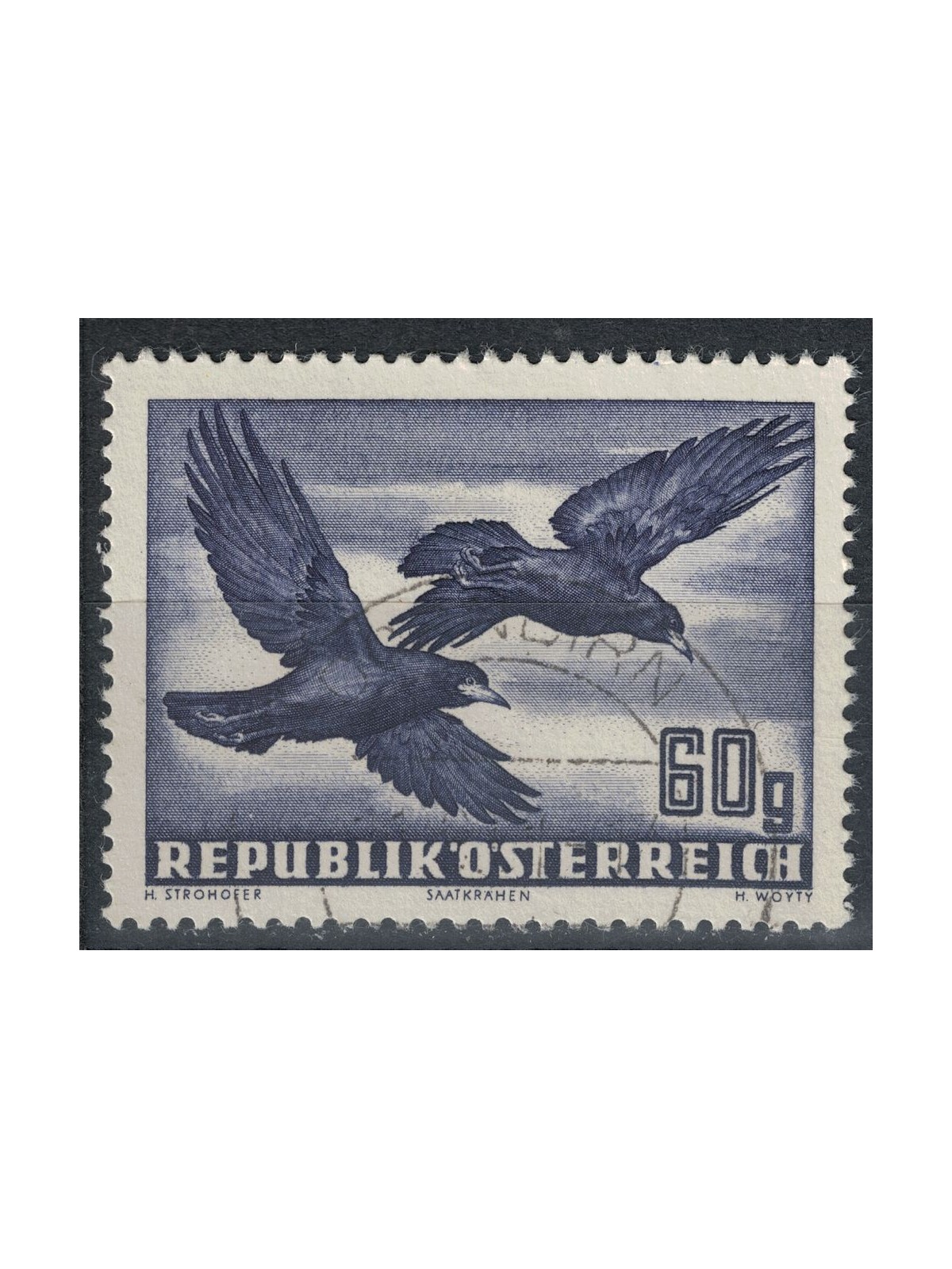 AUSTRIA 1950-53 Airmail, US crows