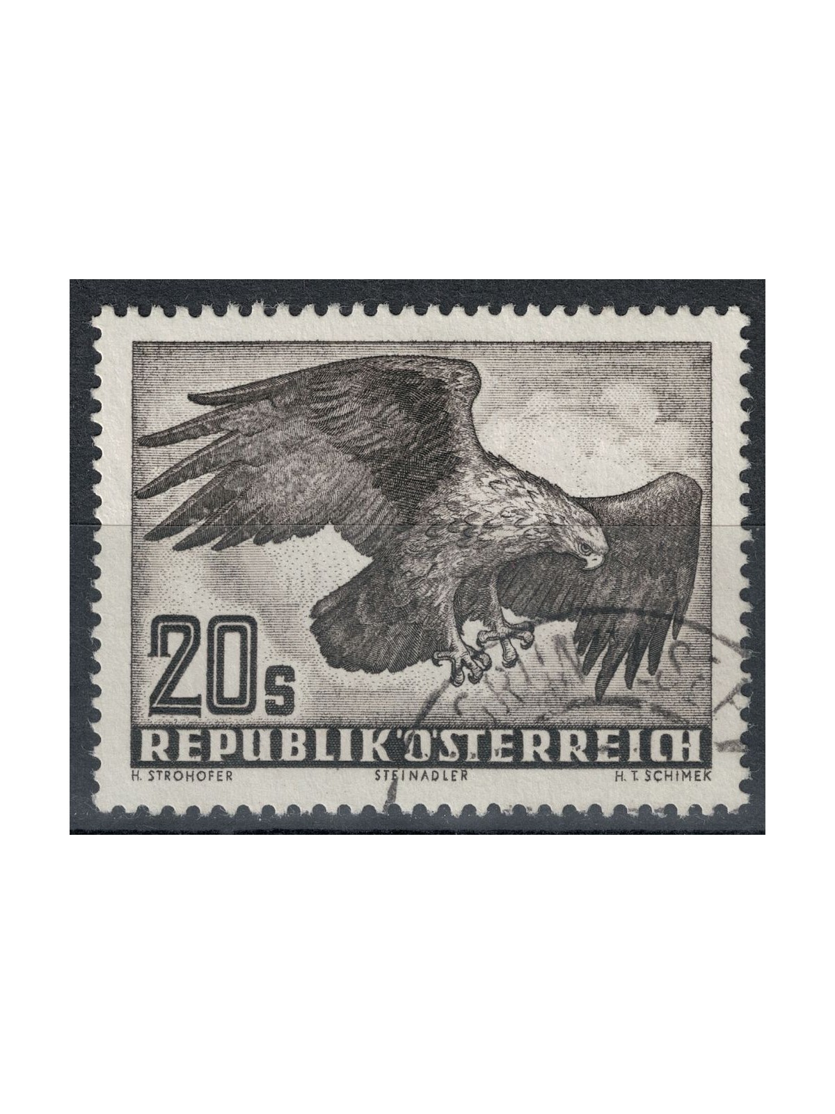 AUSTRIA 1950-53 Airmail, golden eagle US