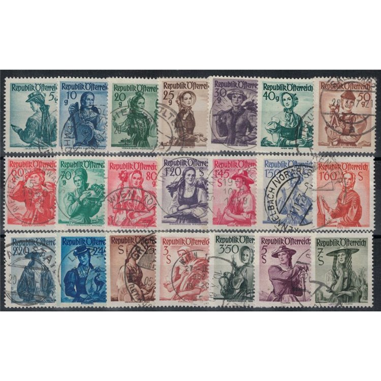 AUSTRIA 1958-59 Costumi regionali 21v us