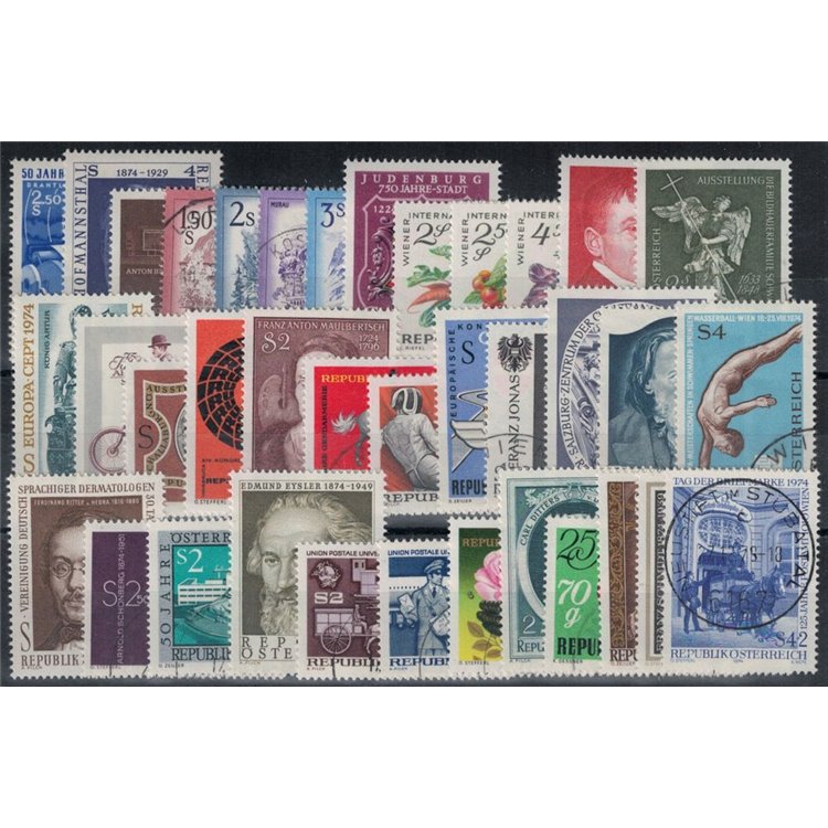AUSTRIA 1974 Complete Year 37v us