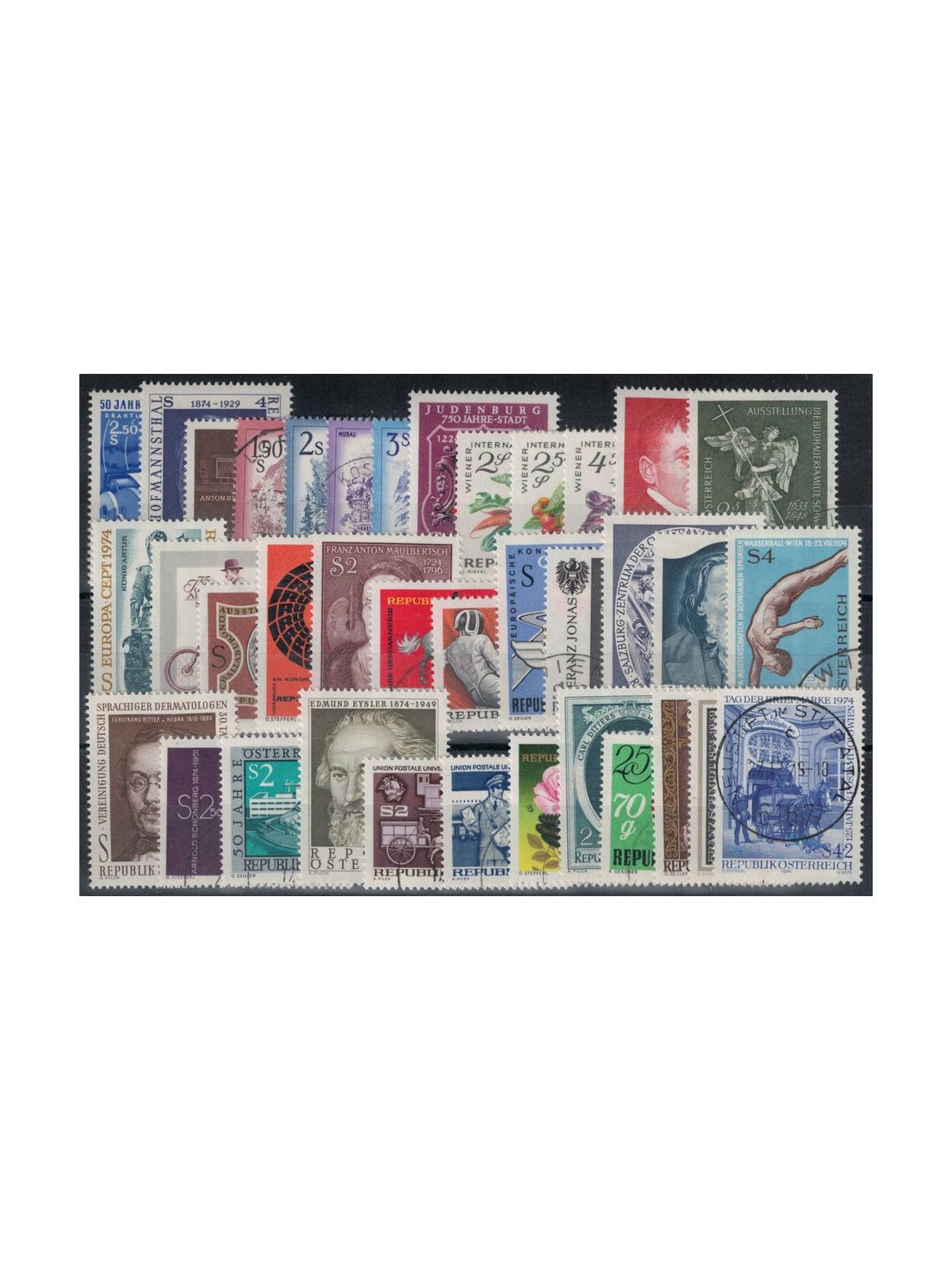 AUSTRIA 1974 Complete Year 37v us