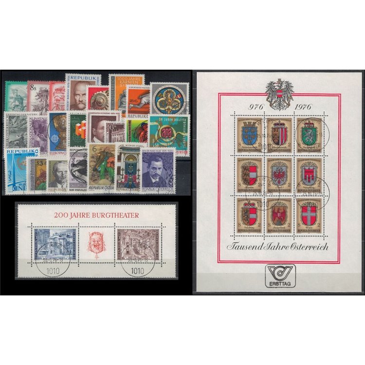 AUSTRIA 1976 Annata completa 23v + 2 BF us