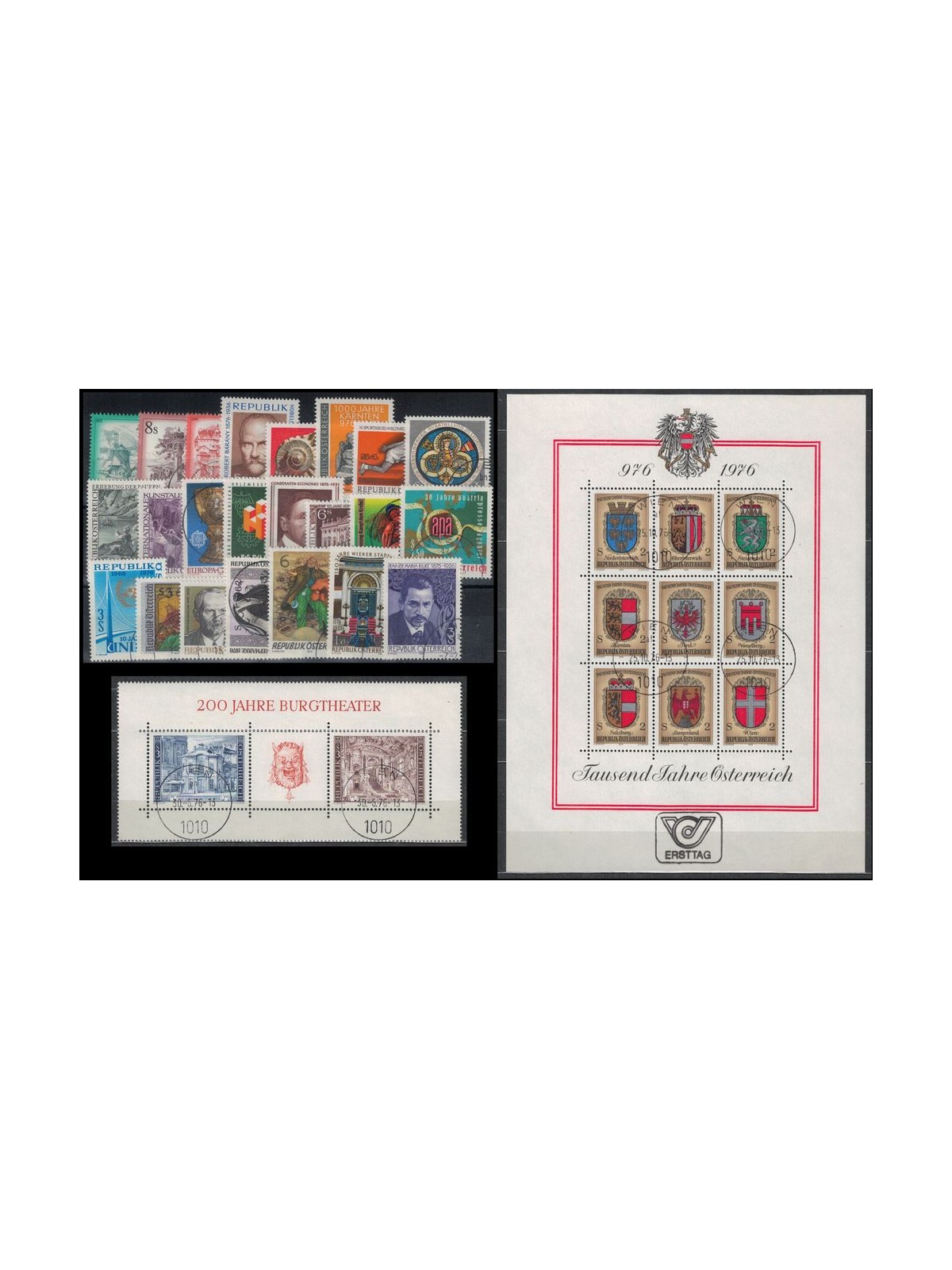AUSTRIA 1976 Complete vintage 23v + 2 s/s us
