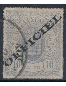 LUSSEMBURGO 1875-91 Servizio, 10 c. grigio us