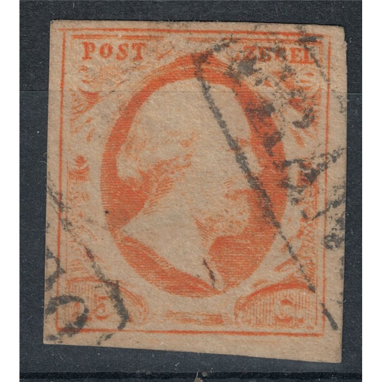 OLANDA 1852 Effigie di Re Guglielmo III 15c giallo arancio us ©